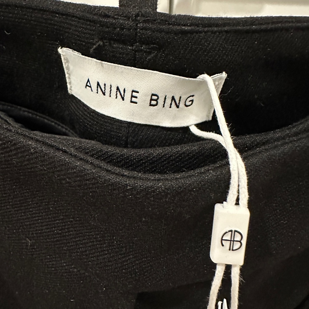 NWT Anine Bing Ian Ponte Slim-Leg Pant in Black | Size 4 - Picture 5 of 8